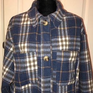 Blue Plaid Shacket - Large